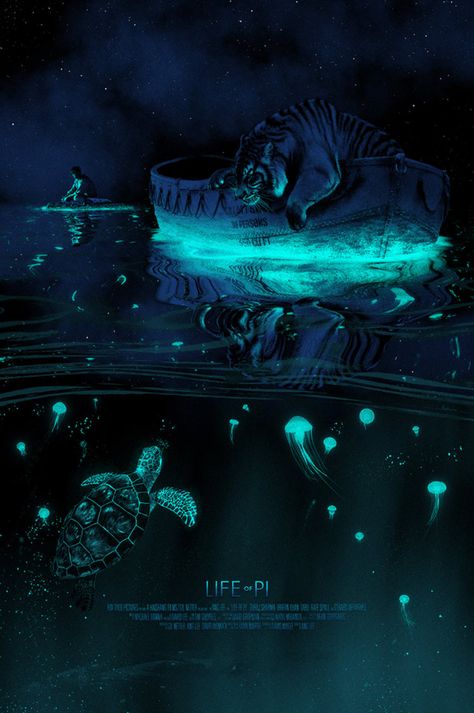 Life Of Pi, Dark Artwork, Dirty Dancing, Movie Poster Art, Limited Edition Art Print, Geek Culture, Movie Art, Jellyfish, Grafik Design