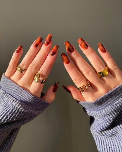 Red Amber Nails, Fall Nails 2022 Trends, Summer Nails 2022 Color Trends, Lights Lacquer, New Nail Art Design, Summer Gel Nails, Bright Summer Nails, Nails Today, Nails 2022