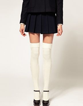 White Knee High Socks, Diy Socks, Sock Outfits, Over The Knee Socks, Long Socks, Wednesday Addams, Knee Socks, Knee High Socks, Short Skirt