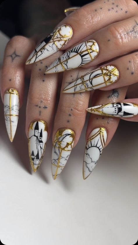 All posts • Instagram Dark Cute Nail Designs, Alt Nails Aesthetic, Winter Solstice Nails Art Designs, Sirius Black Nails, Sagittarius Nail Ideas, Arcane Themed Nails, Fourth Wing Nail Art, Witchy Christmas Nails, Dark Christmas Nail Designs