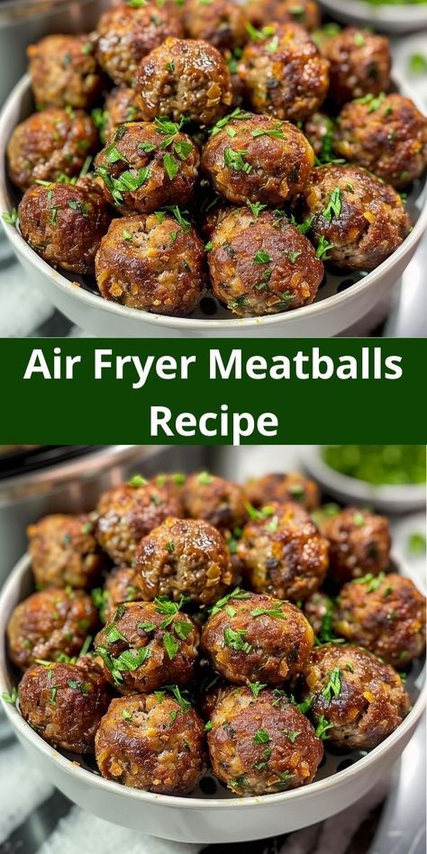 Tasty air fryer meatballs: a quick, low-fat recipe. Ideal for family dinners or meal prep. Simple ingredients, big flavor! Air Fryer Meatballs, Cooking Frozen Meatballs, Fried Meatballs, Easy Main Dishes, How To Cook Meatballs, Beef Meatballs, Frozen Meatballs, Homemade Meatballs, Air Fryer Dinner Recipes