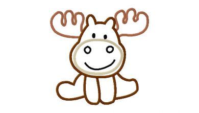 Moose Applique 5_5 Inch Moose Embroidery, Moose Cartoon, Moose Applique, Moose Tattoo, Cute Moose, Digitized Embroidery Designs, Embroidery Stitch, Machine Embroidery Applique, Machine Applique