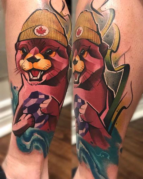 Otter Tattoo, Tattoo Sleeve Filler, Canadian Animals, Arm Tats, Tattoos Inspiration, Best Tattoo Ideas, Traditional Tattoo Art, Hand Tattoo, Neo Traditional