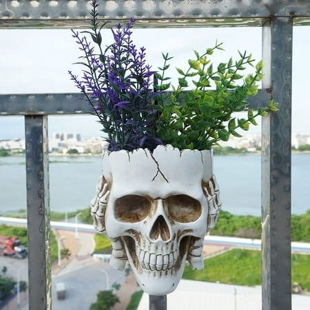 Size Chart: Not look at: 12.5*8.3*17.8cm Not listen15*8*17.5 Not say12.5*8*19.5 Color: C. Skeleton Planter, Desk Flowers, Face Plant Pot, Succulent Display, Gothic Skeleton, Container Office, Resin Planters, Rustic Planters, Skull Flower