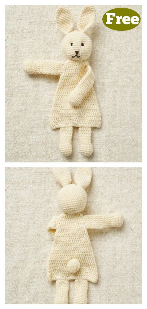 Rabbit Ragdoll Toy Free Crochet Pattern Ragdoll Toy, Crochet Lovey Free Pattern, Crochet Toys Free Patterns, Crochet Toys Free, Crochet Lovey, Crochet Easter, Crochet Bunny Pattern, Rag Doll Pattern, Crochet Baby Toys