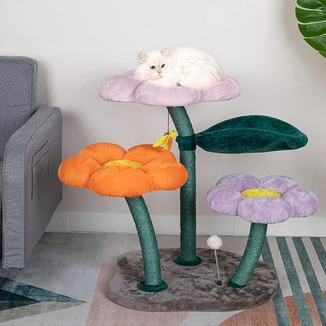 Flower Cat Tree, Cat Gym, Cool Cat Trees, Flower Cat, Cat Tree Condo, Cat Playground, Balanced Design, Climbing Frame, Cat Scratching Post