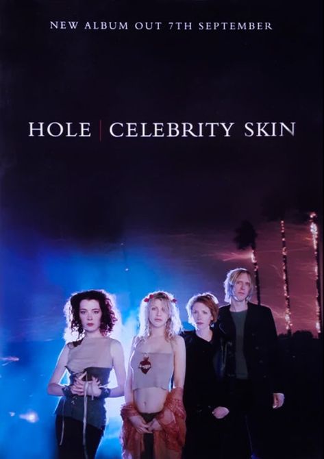 Hole Celebrity Skin Poster, Hole Band Poster, Hole Celebrity Skin, Hole Poster, Hole Band, Melissa Auf Der Maur, Skin Poster, Courtney Love Hole, Nirvana Kurt Cobain