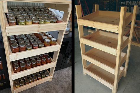 canning jar shelves Archives - Old World Garden Farms Diy Canning Storage, Jar Shelves, How To Freeze Tomatoes, Mason Jar Shelf, Canning Jar Storage, Diy Canning, Food Storage Rooms, Canning Rack, Mason Jar Storage