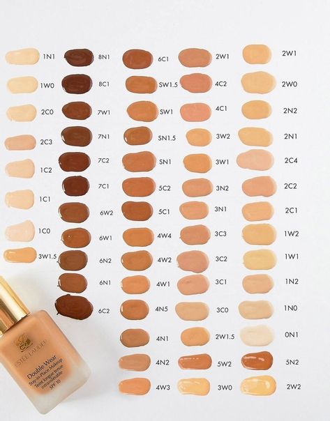 Estee Lauder Double Wear Foundation Swatches Shades, Estee Lauder Double Wear Foundation Swatches, Estee Lauder Double Wear Swatches, Estee Lauder Foundation Shades, Foundation Matching, Foundation Color Match, Double Wear Estee Lauder, Mac Makeup Foundation, Estee Lauder Foundation