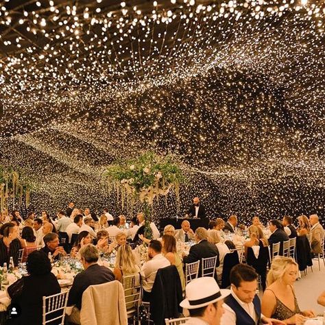 'Cause you're a sky full of stars  Well if you wanna get real technical twinkle lights! How inspired is this magical luminous canopy?! . photo@davidbastianoni planning @alessandragrillo12 Wedding Reception Lighting, Country Lighting, Wedding Navy, Rustic Wedding Decorations, Wedding Wonderland, Wedding Lighting, Wedding Fair, Desi Wedding, Ceremony Backdrop