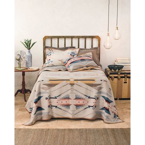 Southwest Pillows, Cowgirl Room, Western Bedroom Decor, Murphy Bed Ikea, Western Rooms, White Sands National Monument, Western Bedroom, Pendleton Blanket, Queen Blanket