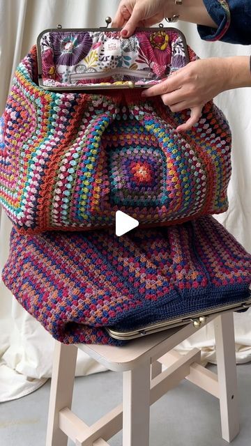 Big Crochet Bag Pattern, Large Handmade Crochet Bag For Daily Use, Big Granny Square Bag, Crochet Big Bag, Large Crochet Tote Bag Gift, Giant Granny Square Bag, Crocheted Purses, Boho Chic Bags, Free Tote