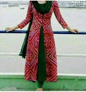 Bandhni Kurti Designs, Salwar Neck Designs, New Kurti Designs, Churidar Designs, Simple Kurta Designs, Designer Kurti Patterns, Simple Kurti Designs, Long Kurti Designs, Kurti Set