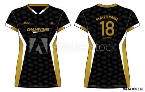 Women Sports Jersey t-shirt design concept Illustration suitable for girls and Ladies for Volleyball jersey, Football, badminton, Soccer, netball and tennis, v neck Sport uniform kit for sports Stock Vector | Adobe Stock Volleyball Uniforms Design, Soccer Uniforms Design, Volleyball Jersey Design, Sport Uniform, Neck Sport, Volleyball Jersey, Volleyball Uniforms, Volleyball Designs, Volleyball Jerseys