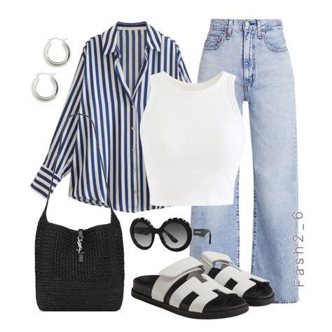 All Posts • Instagram Light Blue Striped Shirt Outfit, Ladys Dress, Blue Striped Shirt Outfit, Striped Shirt Outfit, Cropped Outfits, Cool Outfit Ideas, Jeans Outfit Women, Cool Outfit, Blue Striped Shirt