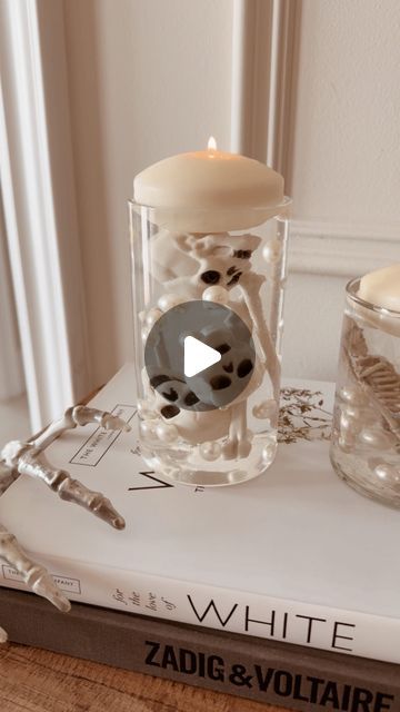 Skeleton Candle, Diy Floating Candles, Skeleton Candles, Candle Diy, Candles Diy, Crafty Moms, Instagram Diy, Floating Candles, Dollar Tree Diy