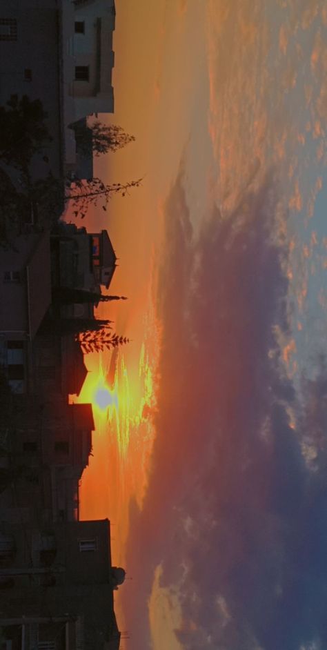 Sunset from my balcony Sunrise From Balcony, Sunset From Balcony, Jelly Wallpaper, Sunset Aesthetic, House Roof, God Art, New Home Designs, Sunset Photos, Architectural Inspiration