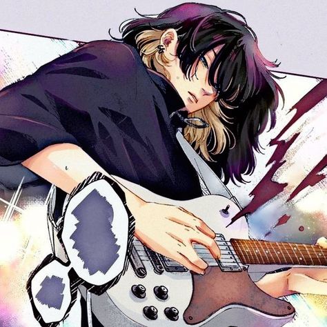 Group Chat, Black Hair, Guitar, Hair, Pink, Black