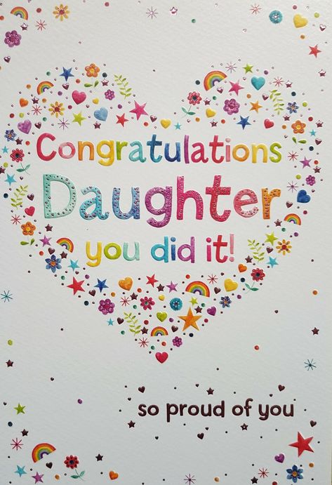 Congratulations Daughter On Your Exam Success Card proud of you Item Description Congratulations Daughter On Your Exam Success Card proud of you Card size approx 230cm x155cm See image for inside verse Price : 3.19 About Us Payment Shipping Returns About Us Having sold Cards and Gifts on the High street for 30 years we followed the logical progression and added on-line sales to our portfolio. We aim to provide quality,choice, fast dispatch and service, answering questions quickly in a short time Congratulations My Daughter, Proud Of You Daughter, Congratulations Quotes Proud Of You, Congratulations On Passing Exam, Congratulations Wallpaper, Congratulations Quotes Achievement, Passed Exams, Congratulations On Your Achievement, Congratulations Quotes