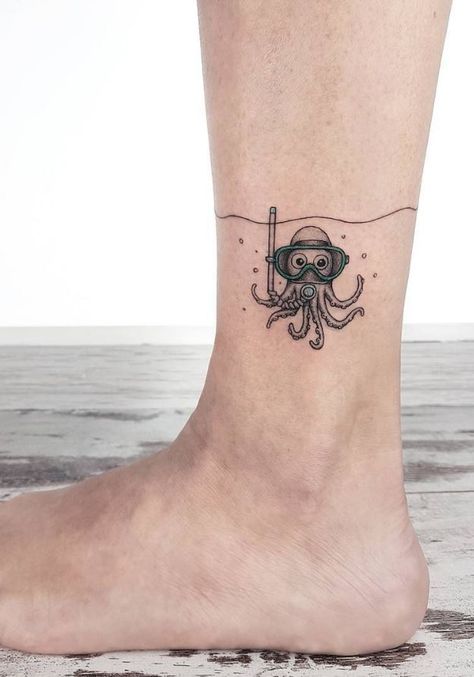 70+ Small and Adorable Tattoos by Ahmet Cambaz from Istanbul - TheTatt Adorable Tattoos, Tatuagem Masculina Pequena, Octopus Tattoo Design, Octopus Tattoos, Clever Tattoos, Tasteful Tattoos, Octopus Tattoo, Cool Small Tattoos, Most Popular Tattoos