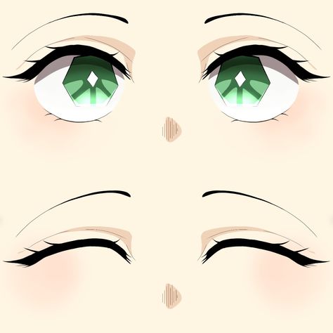 Open and closed eyes (⁠≧⁠▽⁠≦⁠) Close Eyes Drawing, Hashira Eyes, Closed Anime Eyes, Anime Closed Eyes, Shocked Eyes, Expression Guide, Closed Eyes Drawing, Closed Eye Drawing, Eyes Looking Down