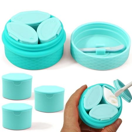 Travel Containers Set: Our makeup container are portable for weekend travel or short-distance business trip, small and lightweight. It can be put in the handbag or backpack, and it is convenient to take at any time. They are very functional travel supplies. 3+2 Double Protection: This silicone containers adopt a new upgrated design, trendy and unique. There are 3pcs small individual dispensers (about 12ml) in the large storage box (about 82ml), which are distinguished with A, B and C, also including a plastic protective box and a small face cream spoon. Durable Silicone: This makeup container is made of soft silicone, waterproof and durable, which will not easily break or deform. Each dispenser has a leakproof lid, strong sealing, which is tight and can prevent the things inside fall out. Makeup Container, Travel Size Shampoo, Travel Containers, Travel Size Makeup, Travel Shampoo, Travel Bottle Set, Cmf Design, Makeup Containers, Travel Size Toiletries