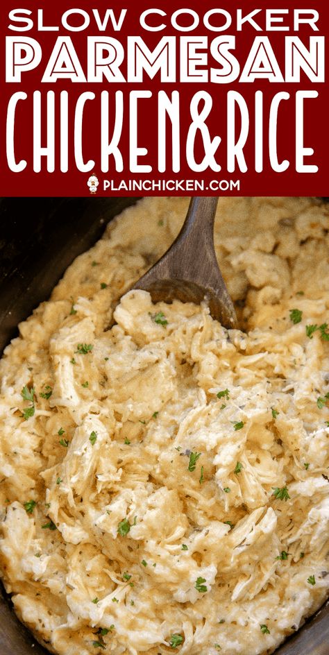 Parmesan Chicken Rice, Mixed Veggies, Easy Crockpot Dinners, Garlic Soup, Parmesan Chicken, Crockpot Dishes, Chicken And Rice, Crock Pot Slow Cooker, Crockpot Recipes Slow Cooker