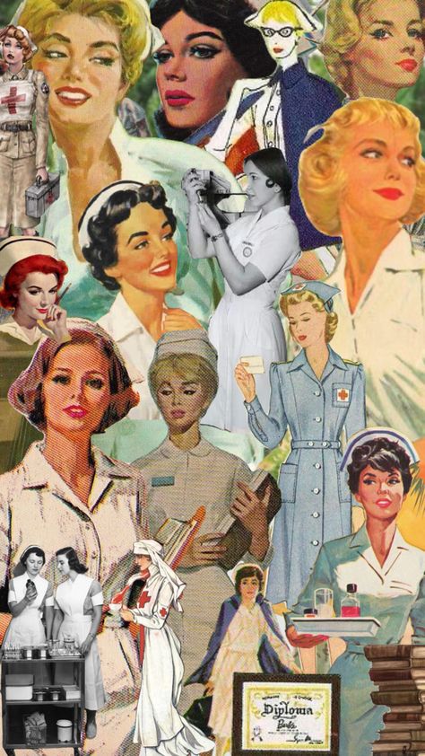 #nurse #vintagenurse #nurseart #vintage Vintage Medical Art Aesthetic, Vintage Nursing Pictures, Vintage Nurse Photoshoot, Vintage Nurse Art, Nurse Asethic Pictures, Vintage Nurse Aesthetic, Nursing Mood Board, Anatomy Laptop Wallpaper, Vintage Medical Aesthetic