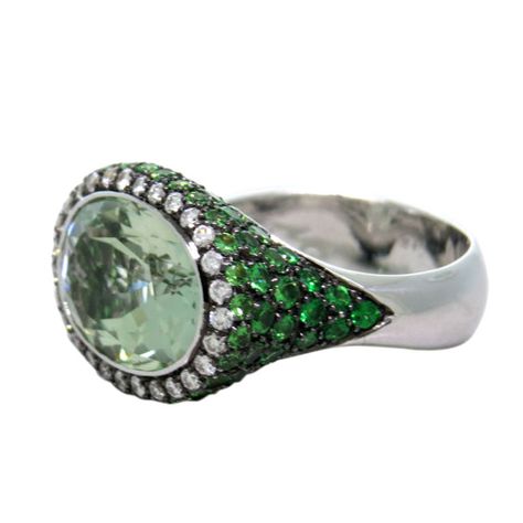 Modern Tsavorite Green Amethyst Diamond Gold Ring | From a unique collection of vintage more rings at http://www.1stdibs.com/jewelry/rings/more-rings/ Diamond Gold Ring, Vs Diamond, Diamond Gold, White Gold Ring, Green Amethyst, Gold Diamond Rings, Antique Rings, White Gold Rings, Diamond Rings