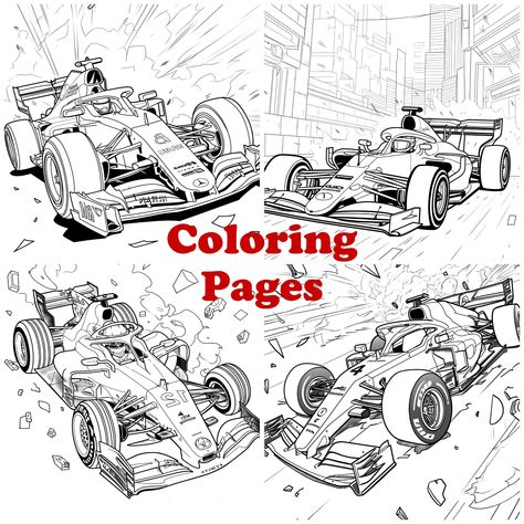 Formula 1 Coloring Pages, F1 Coloring Pages, Race Car Coloring Pages, Car Coloring Pages, Colouring Sheets, Cars Coloring Pages, Halloween Coloring Pages, Book Style, Mandala Coloring Pages