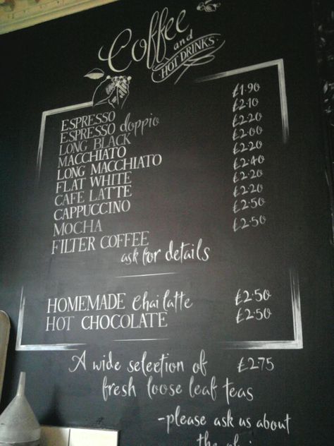 Simple Coffee Menu Board, Black Board Menu Design, Cafe Menu Boards, Cafe Chalkboard, Chalk Menu, Blackboard Menu, Papan Menu, Coffee Chalkboard, Menu Coffee