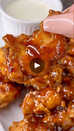 43K views · 5.9K reactions | Sticky Honey Chipotle Chicken Bites 🔥These were soo good and really easy to make ‼️Would you try these ❓Recipe is below ⬇️

➡️ Click the link in my bio to purchase my Wing Recipe Ebook Vol.1 and other individual recipes🥰
➡️ Follow @platedbydee for more delicious and easy chicken bite recipes just like this one 🥰

Clean 4 chicken tenders and pat dry with a paper towel and cut into bite sized pieces, should be around 20 chicken bites. 
In a bowl add :
1/2 c. Buttermilk 
1 tbsp hot sauce 
1 egg 
1 tsp Tony Chachere’s seasoning
1/2 tsp chipotle chili pepper 
1/2 tsp black pepper
1/2 tsp onion powder 
1/2 tsp garlic powder 
Mix and Marinate 30 min 
 
Flour Mixture :
1 c. AP Flour 
1 tbsp Tony Chachere’s seasoning 
1 tsp onion powder 
1 tsp garlic powder 
1 tsp ch Chipotle Menu, Individual Recipes, Honey Chipotle Chicken, Chicken Bites Recipes, Wing Recipe, Honey Chipotle, Spicy Chicken Recipes, Chipotle Chili, Chipotle Chicken