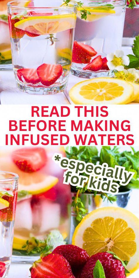 #NutritionHealthAndWellness Fruit In Water Recipes, Natural Flavored Water Recipes, Healthy Water Flavoring, Fruit In Water, Natural Flavored Water, Infused Fruit, Recipes Kids Will Love, Fruit Water Recipes, Strawberry Infused Water