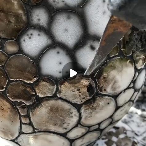 Pottery Making Info on Instagram: "From @helenrondell  Managed to fit in a Raku firing between the rain showers. This is a close up of the glaze being removed from the pebble pattern after the firing. Sorry for the shaky camera work, tricky to do one handed. #nakedraku   #potterymaking #pottery #ceramics #art #craft #handmade #potteryvideos #potteryvideo #raku #pottersofinstagram #instapottery" Raku Firing Pottery, Raku Ceramics Ideas, Raku Pottery Ideas, Raku Firing, Raku Ware, Ceramics Art, Pottery Videos, Raku Ceramics, Raku Pottery