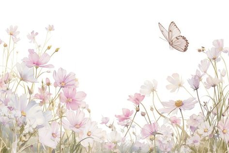 Delicate watercolor wildflower meadow. | Free Photo Illustration - rawpixel Watercolor Anemone, Spring Illustration, Animals Watercolor, Baby Boy Cards, Watercolor Butterfly, Butterfly Background, Wildflower Meadow, Butterfly Illustration, Love Quotes Wallpaper