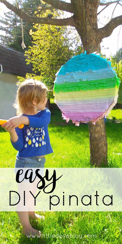 Make this simple DIY pinata with tissue paper, duct tape, and cardboard. #diy #pinata Round Pinata Diy, Piñata Alternatives, Pinata Diy Easy, Pinata Alternative Ideas, Diy Pinata Easy How To Make, Easy Diy Pinata, How To Make A Pinata, Pinata Alternative, Easy Pinata