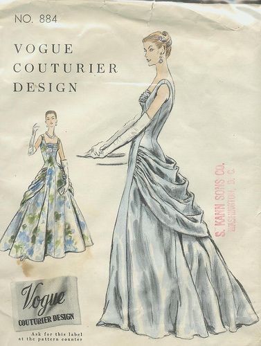 Vintage Fashion Sketches, Seni Pastel, Vintage Vogue Sewing Patterns, Patron Vintage, Vogue Vintage, Moda Retro, Vintage Dress Patterns, Vogue Sewing, Vogue Sewing Patterns