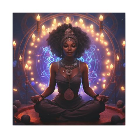 Nubian Art, Yoga For Mental Health, Black Love Artwork, African Superhero, Raise Your Vibrations, Afrofuturism Art, Elevate Your Life, African Spirituality, Meditation Art