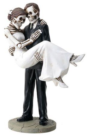 Day of the Dead Skeleton Skull Bride & Groom Over the Threshold Wedding Statue Figurine Halloween Groom, Skeleton Cake, Cake Topper Wedding Romantic, Gothic Wedding Cake, Bride Cake Topper, Halloween Wedding Cakes, Brides Cake, Halloween Memes, Preparing For Marriage