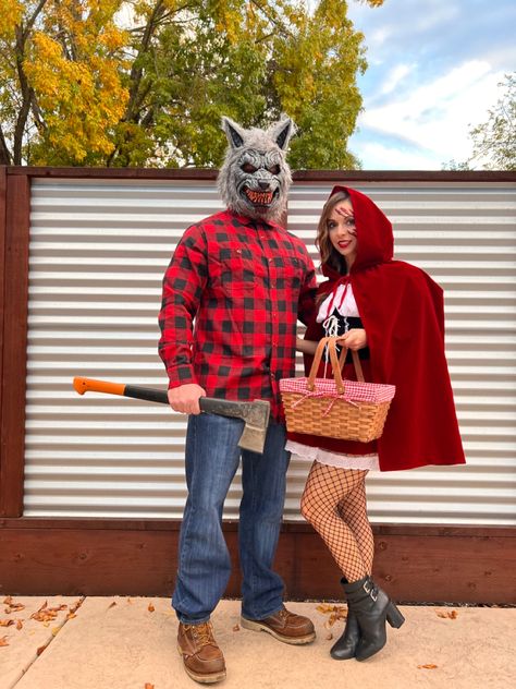 Couples Gory Costume, Lumberjack Halloween Costume Couple, Michael Meyers Couple Costumes, Halloween Costumes Couples Plus Size, Warm Halloween Costumes For Couples, Roger Rabbit And Jessica Costume Couple, Warm Couples Costumes, Disfraz Halloween Pareja Couple Costumes, Little Red And Wolf Costume Couple