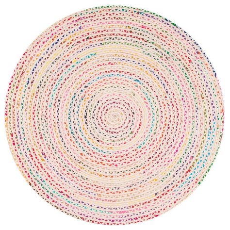 nuLOOM Tammara Ivory 6 ft. x 6 ft. Chindi Round Area Rug Staircase Foyer, Teens Room, Mandala Rug, Braided Rag Rugs, Jute Rug Runner, Meditation Mat, Natural Jute Rug, Colorful Area Rug, Braided Area Rugs