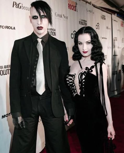 Dita Von Teese Wedding, Dita Von Teese Style, Wow Video, Dita Von, Marilyn Manson, Dita Von Teese, Celebrity Couples, Goth Fashion, Guys And Girls