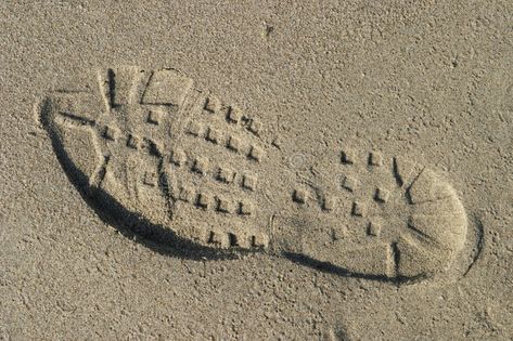 Shoe Tread In Sand. A single shoe print in wet sand clearly showing the sneaker , #Sponsored, #single, #shoe, #Sand, #Shoe, #Tread #ad Shoe Prints, Wet Sand, Art Shoes, Sand Art, Shoe Print, The Sand, Royalty Free Stock Photos, Stock Images, Sneakers