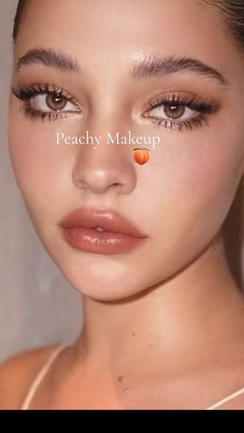 Peachy Makeup Look, Peach Makeup Look, Warm Tone Makeup, Peachy Makeup, Coral Makeup, Peach Makeup, Soft Makeup Looks, Subtle Makeup, Makeup Advice