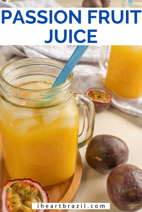 Passion Fruit Drinks, Brazilian Drinks, Passion Fruit Recipes, Yellow Passion Fruit, Drinks Alcohol Recipes Easy, Fruity Drink Recipes, Summer Drinks Alcohol Recipes, Passionfruit Recipes, Summer Juice