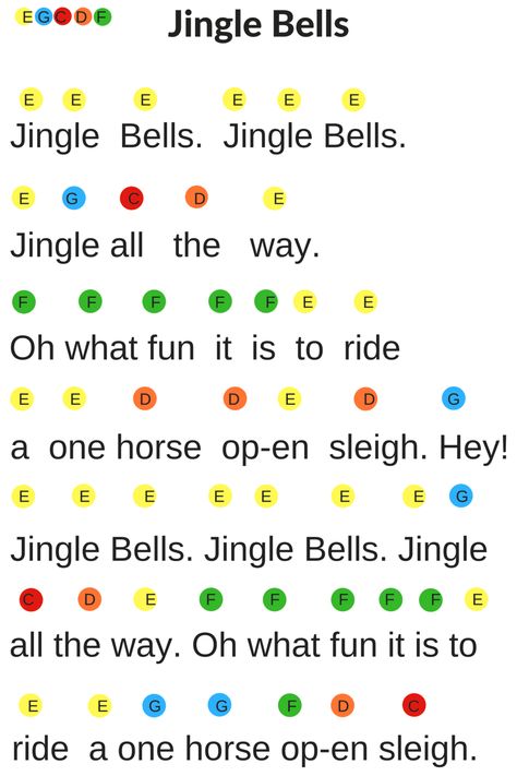 Hand Bell Songs, Jingle Bells Sheet Music, Handbell Music, Keyboard Songs, Piano Music For Kids, Boomwhacker Music, Piano Music With Letters, Easy Notes, Piano Songs For Beginners