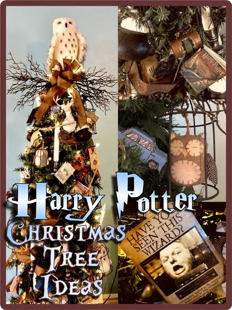 Harry Potter Christmas Tree Ideas, Deco Noel Harry Potter, Harry Potter Themed Christmas, Harry Potter Christmas Ornaments, Harry Potter Christmas Decorations, Harry Potter Ornaments, Harry Potter Christmas Tree, Hogwarts Christmas, Festa Harry Potter