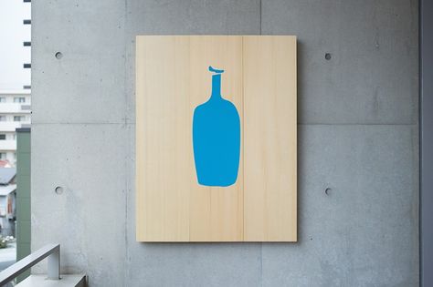 Blue Bottle Coffee logo on building facade in Tokyo. #graphicdesign #logo Decorating Apps, Diy Interior Doors, Cafe Japan, Cafe Pictures, Blue Bottle Coffee, Tokyo Design, Coffee Shop Logo, Coffee Logo, Retro Interior