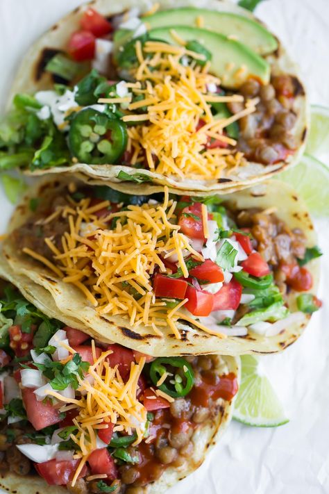 Lentil Tacos Instant Pot, Lentil Taco Meat Instant Pot, Lentil Tacos Recipes, Healthy Lifestlye, Taco Rice, Lentil Tacos, Sliced Avocado, Veggie Tacos, Vegetarian Instant Pot