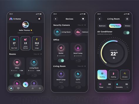 IoT- Smart Home Security App Design designed by CMARIX. Connect with them on Dribbble; the global community for designers and creative professionals. Energy Management, Smart Home Security, House Viewing, App Ui Design, Cctv Camera, App Ui, Smart People, Home Automation, Smart Device